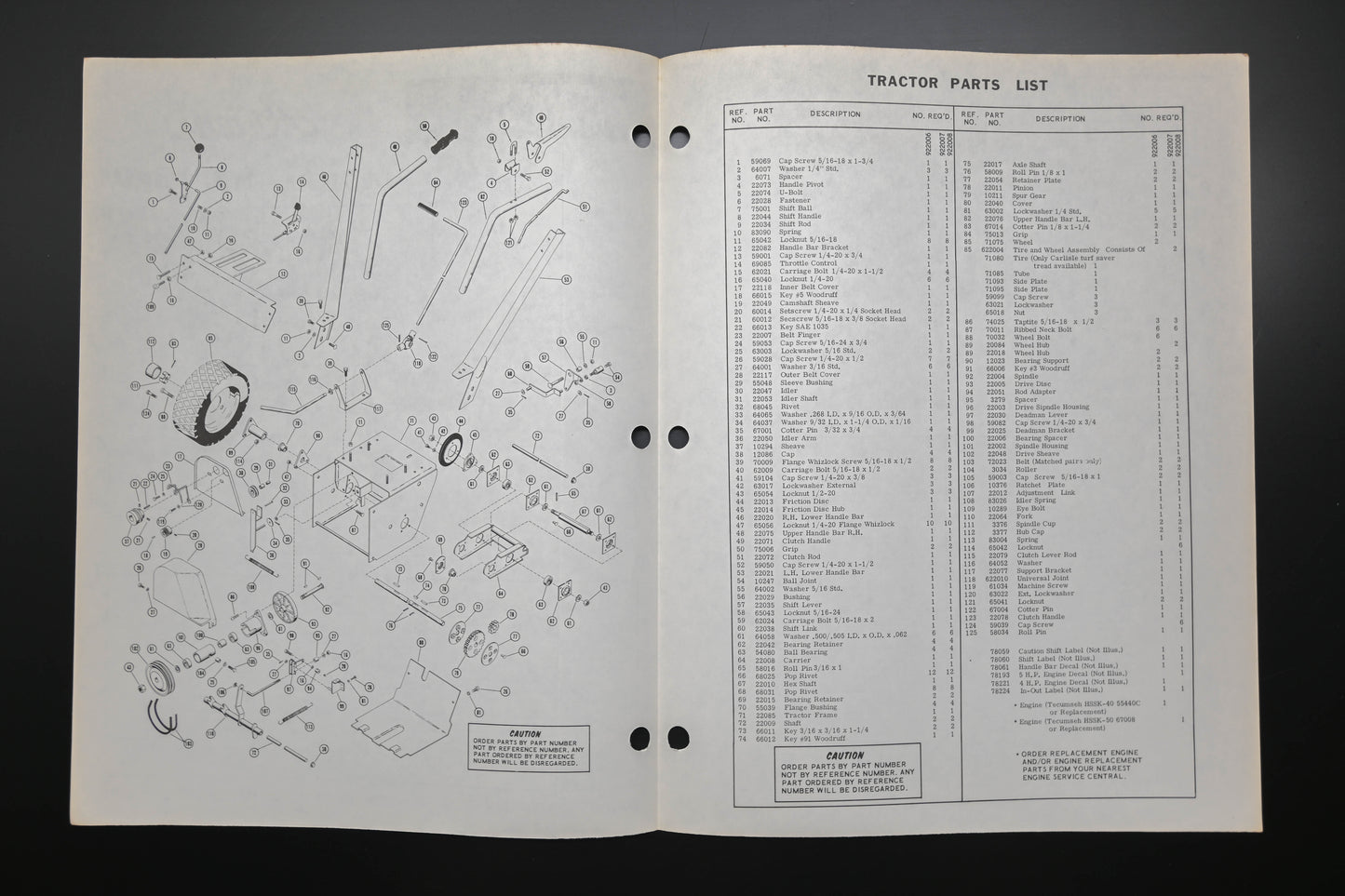 Ariens PM-22-72 4 & 5 HP Sno-Thro Parts Manual