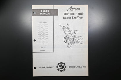 Ariens PM24-77 7 8 & 10 HP Deluxe Sno-Thro Parts Manual