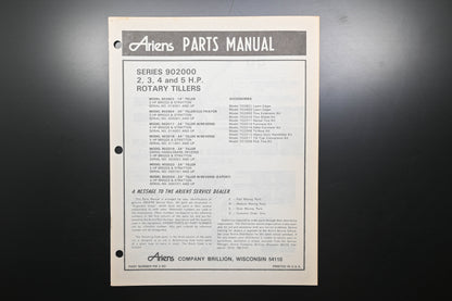 Ariens PM-2-80 902000 2-5 HP Rotary Tillers Parts Manual