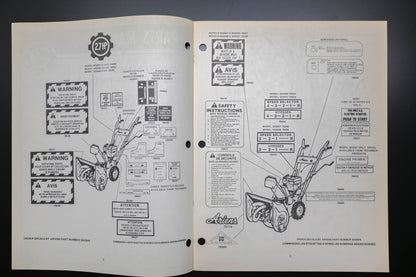 Ariens PM-32-78 932000 Series Compact Sno-Thros Parts Manual