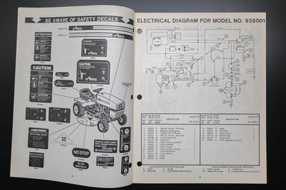 Ariens PM-35-79 935000 Series Yard Tractor Parts Manual