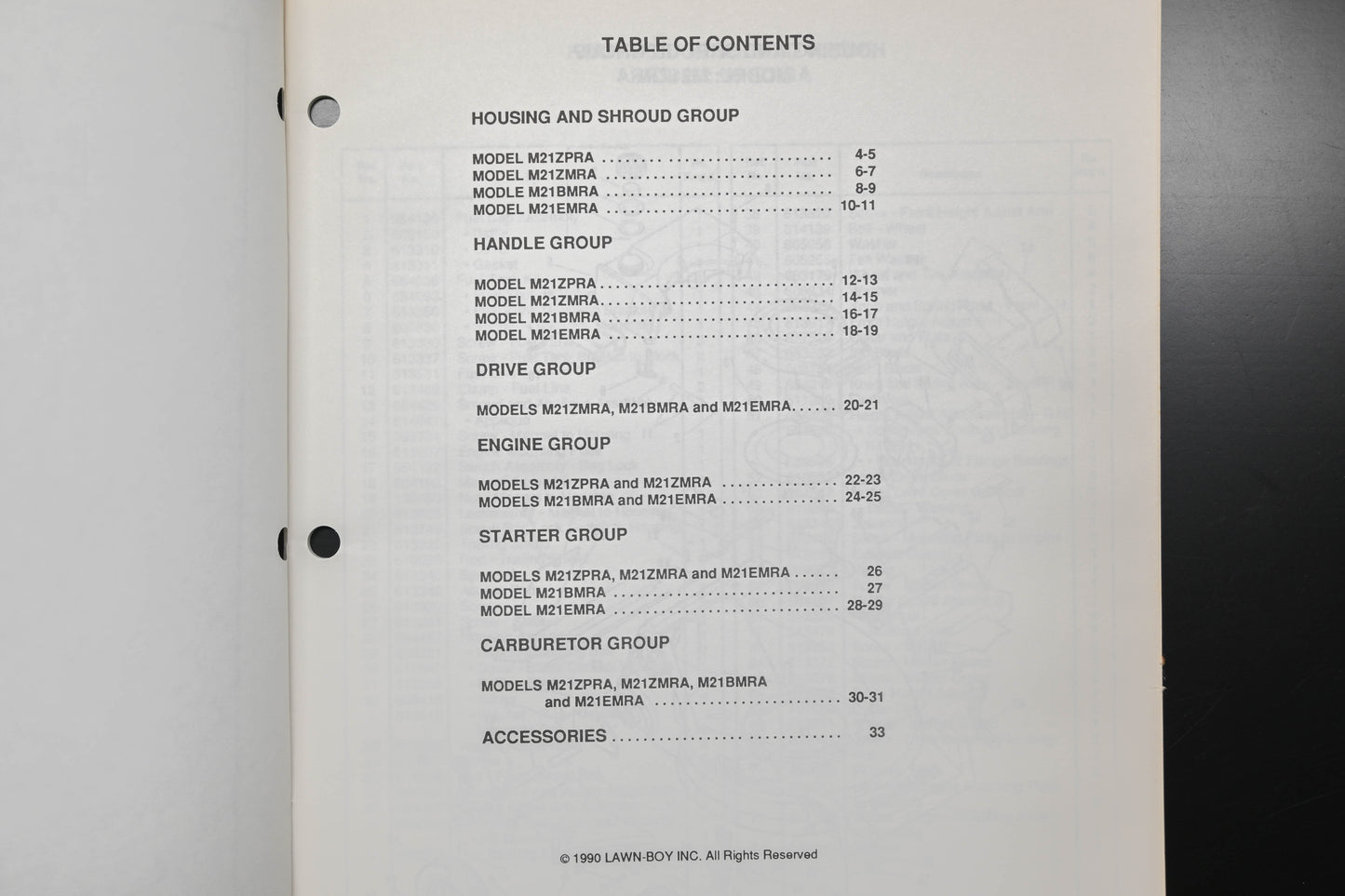 Lawn-Boy E008161 M21ZPRA M21ZMRA M21BMRA M21EMRA Parts Catalog