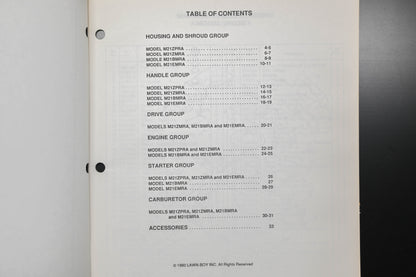 Lawn-Boy E008161 M21ZPRA M21ZMRA M21BMRA M21EMRA Parts Catalog