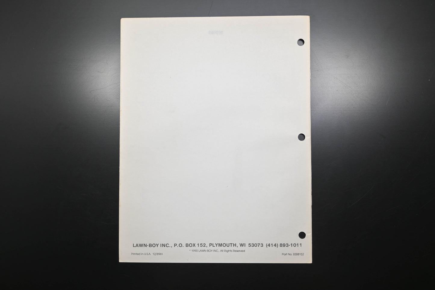 Lawn-Boy E008152 1990 Hydrostatic Lawn Tractor Parts Catalog