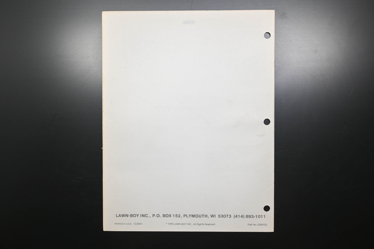 Lawn-Boy E008153 1990 Yard Tractor Parts Catalog