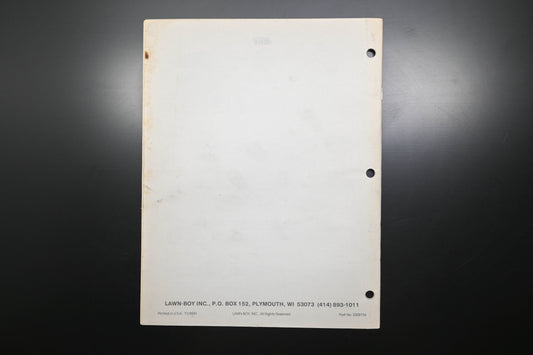 Lawn-Boy E008156 1990 Ride-On Attachments Parts Catalog