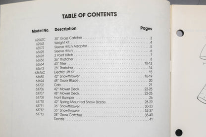 Lawn-Boy E008156 1990 Ride-On Attachments Parts Catalog