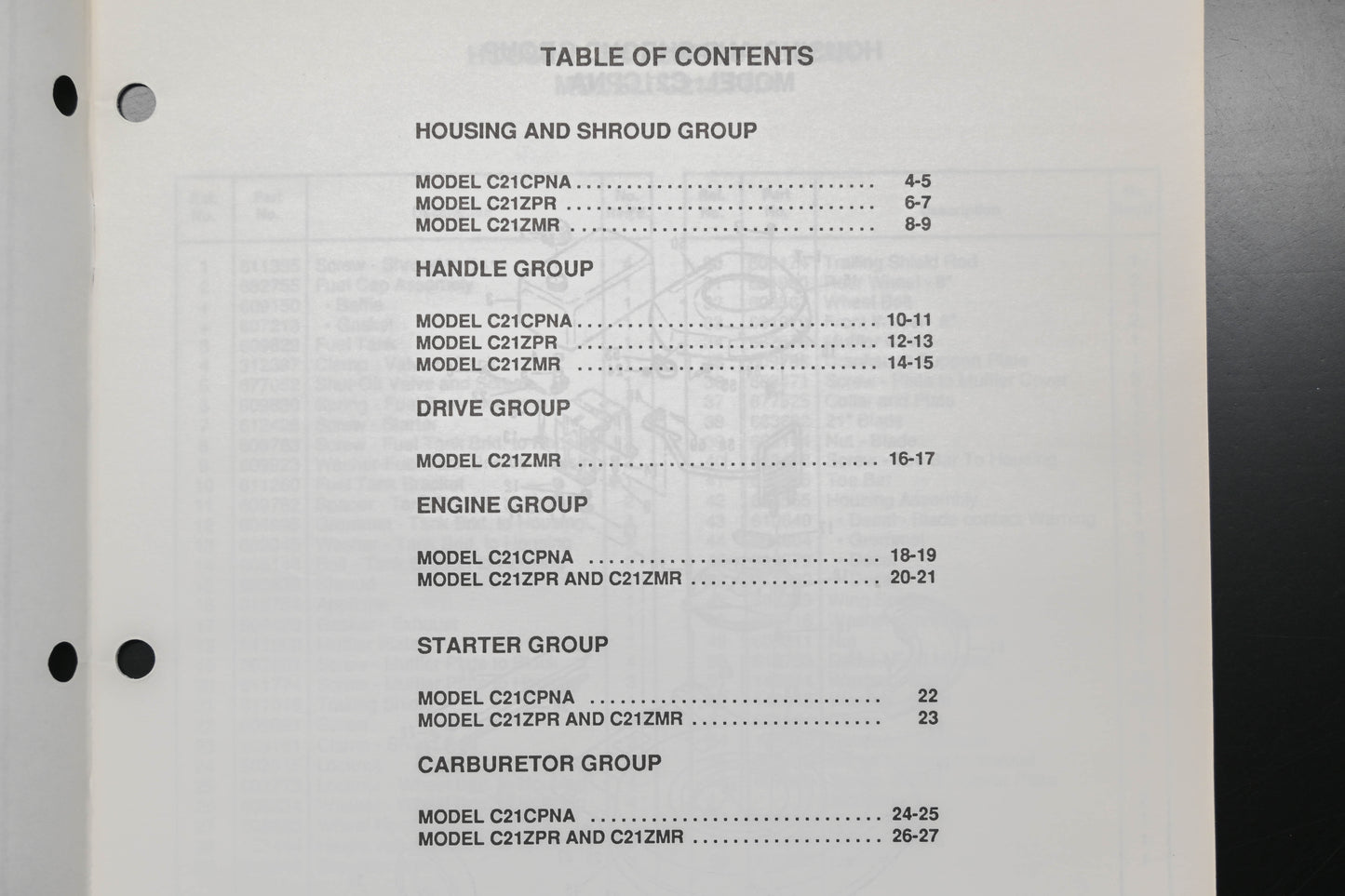 Lawn-Boy E008160 C21CPNA C21ZMR C21ZPR Parts Catalog