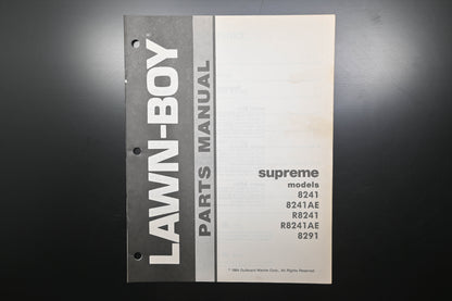 Lawn-Boy E-008052, E008052 Supreme 8241 8291 Parts Manual