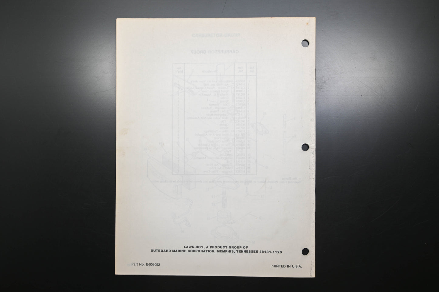 Lawn-Boy E-008052, E008052 Supreme 8241 8291 Parts Manual