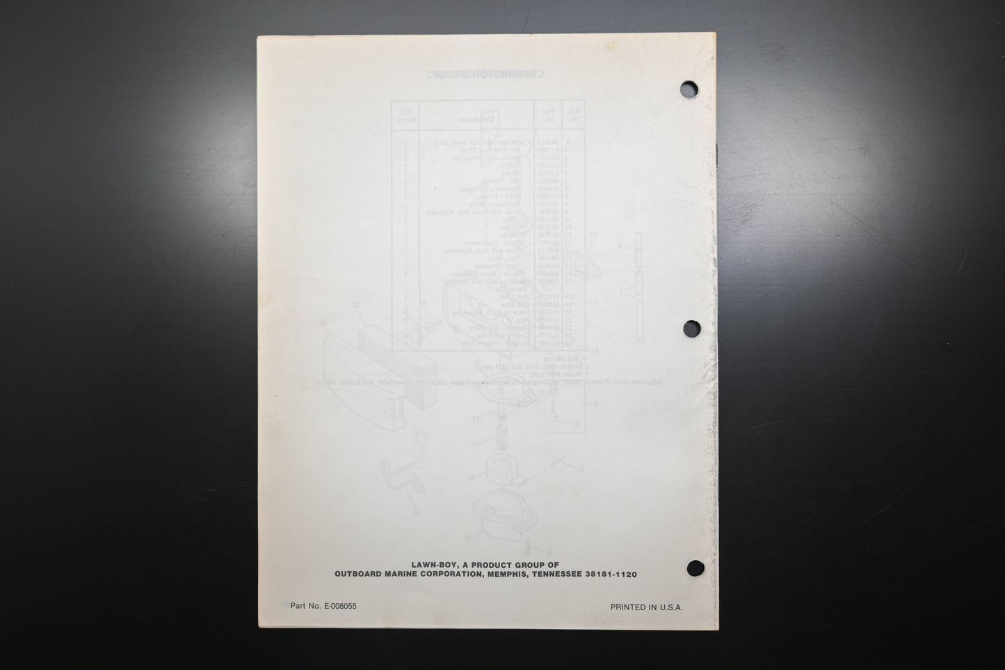 Lawn-Boy E-008055, E008055 Supreme 6211 6262 6302 8403 Parts Manual