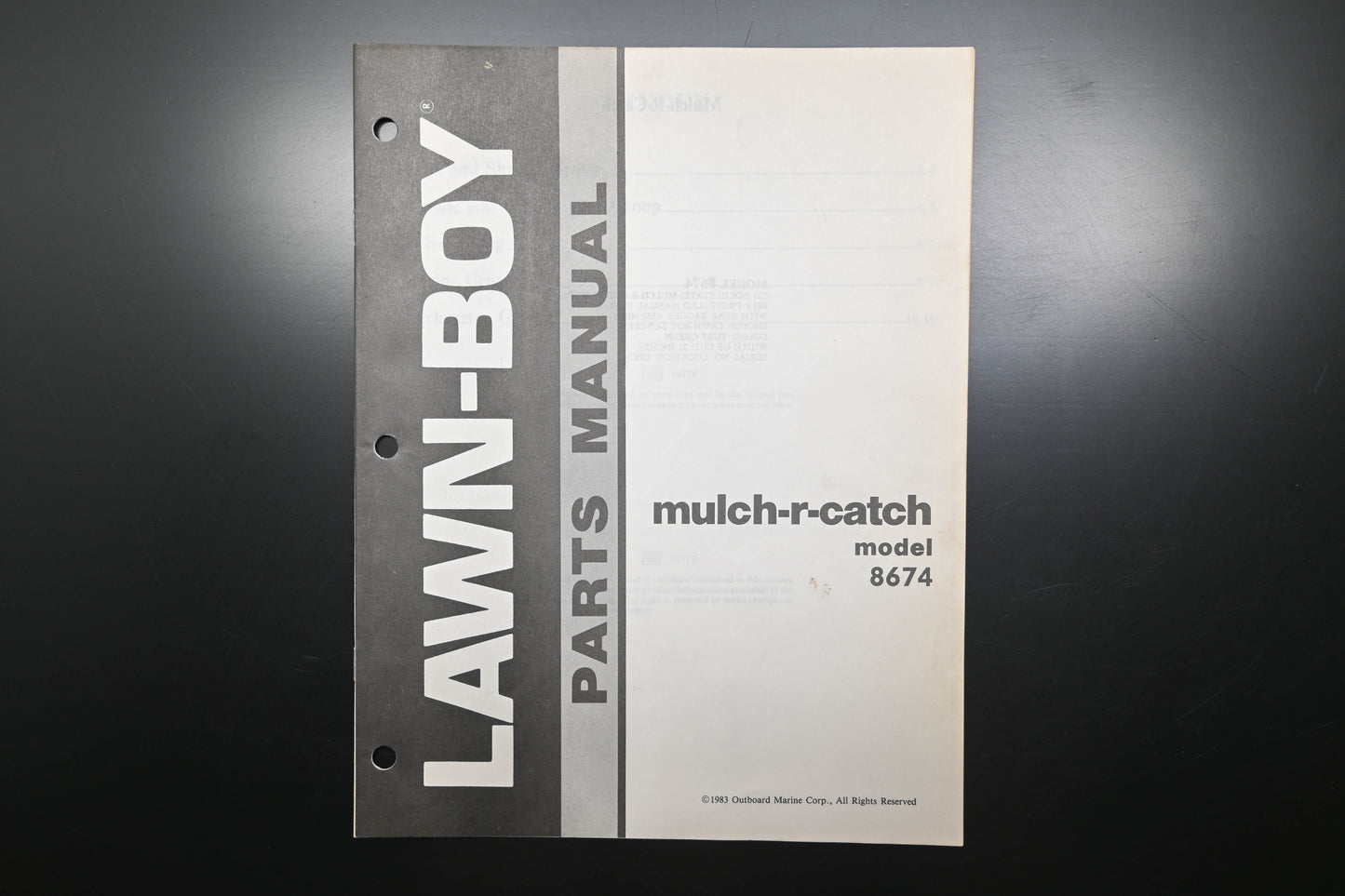 Lawn-Boy E-008053, E008053 Mulch-R-Catch 8674 Parts Manual