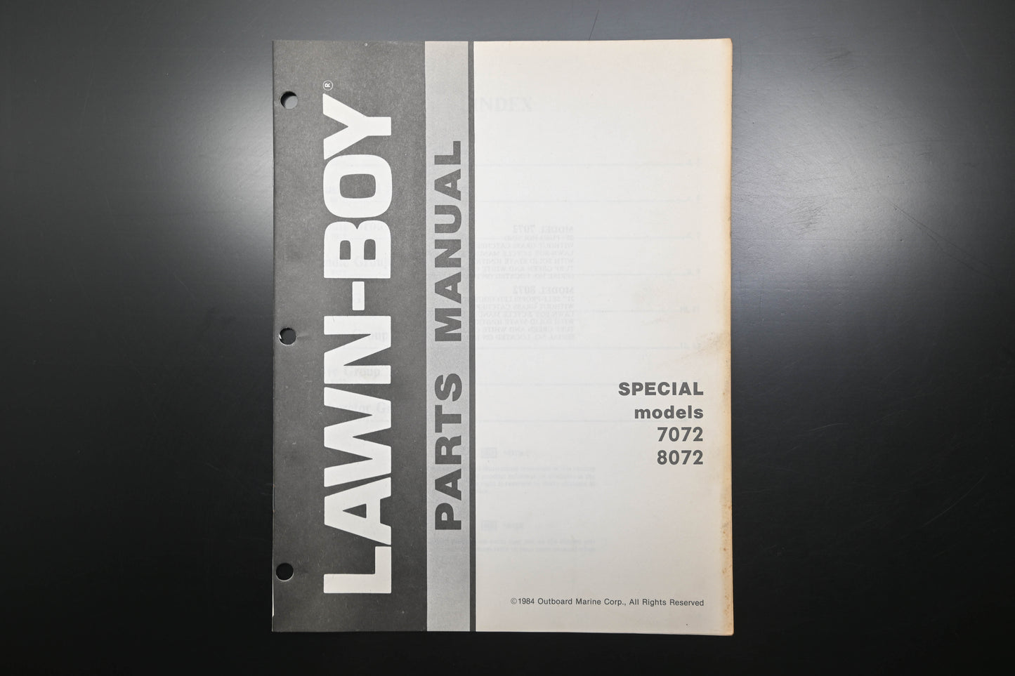 Lawn-Boy E-008057, E008057 Special 7072 8072 Parts Manual