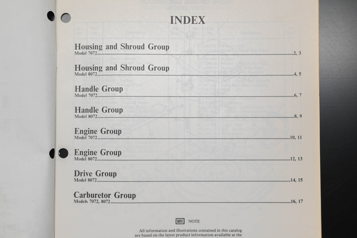 Lawn-Boy E-008057, E008057 Special 7072 8072 Parts Manual