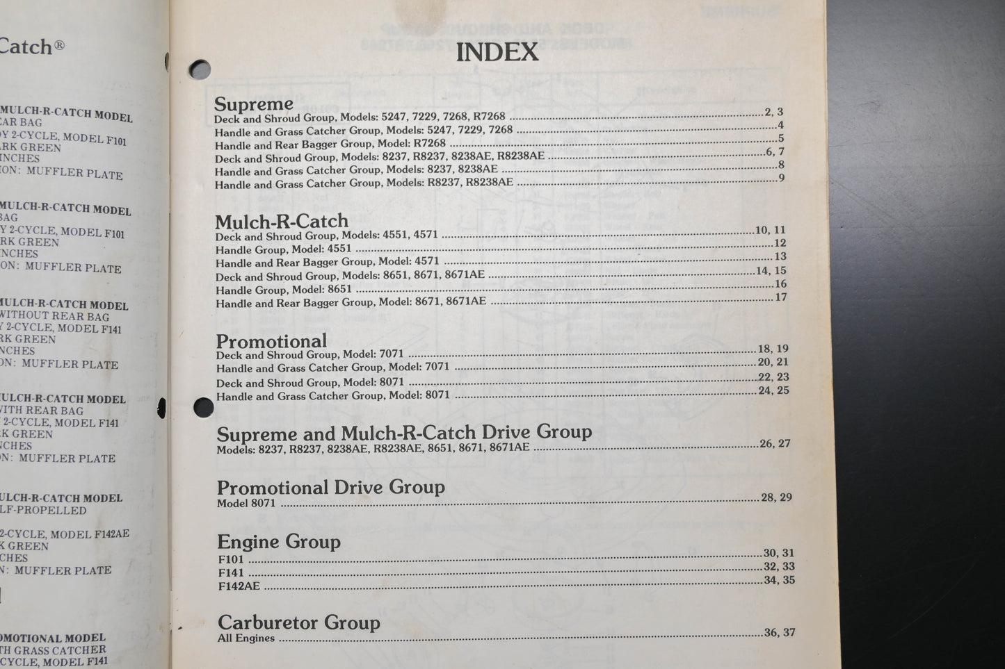 Lawn-Boy E008037 Supreme Mulch-R-Catch Promotional Parts Manual