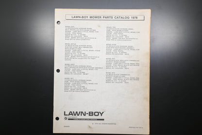 Lawn-Boy E008029 78 Mower Parts Catalog