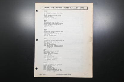 Lawn-Boy E008027 76 Mower Parts Catalog