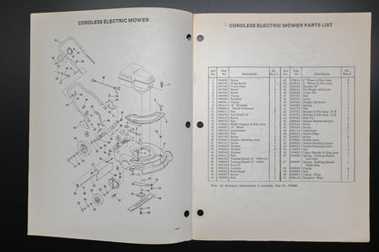Lawn-Boy E008025 Cordless Electric Mower Parts Catalog