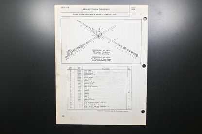 Lawn-Boy E008022A 75-76 Rider Mower & Snow Blower Parts Catalog