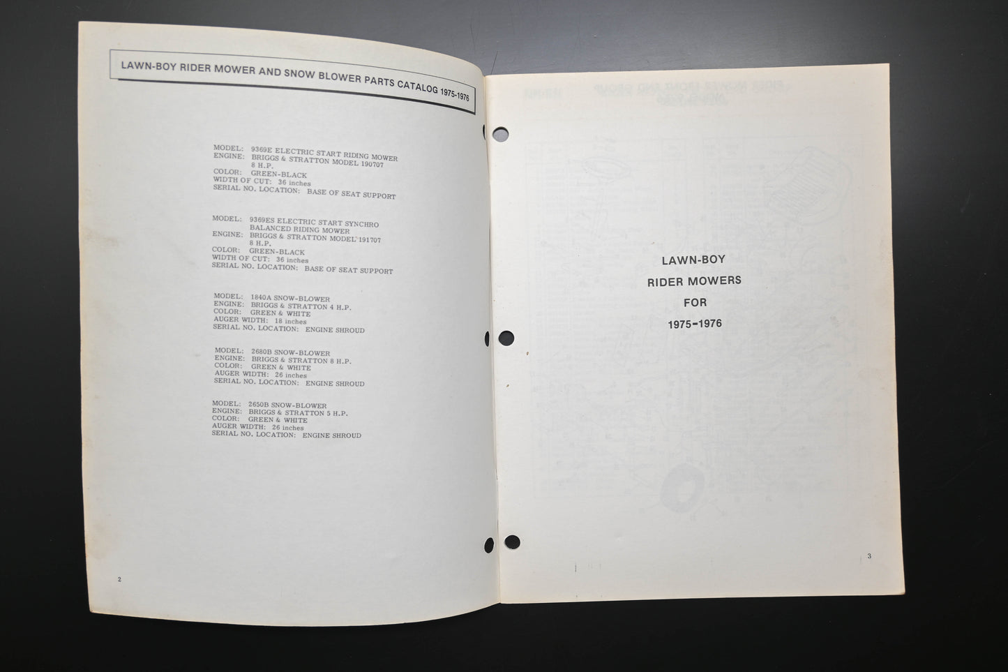 Lawn-Boy E008022A 75-76 Rider Mower & Snow Blower Parts Catalog