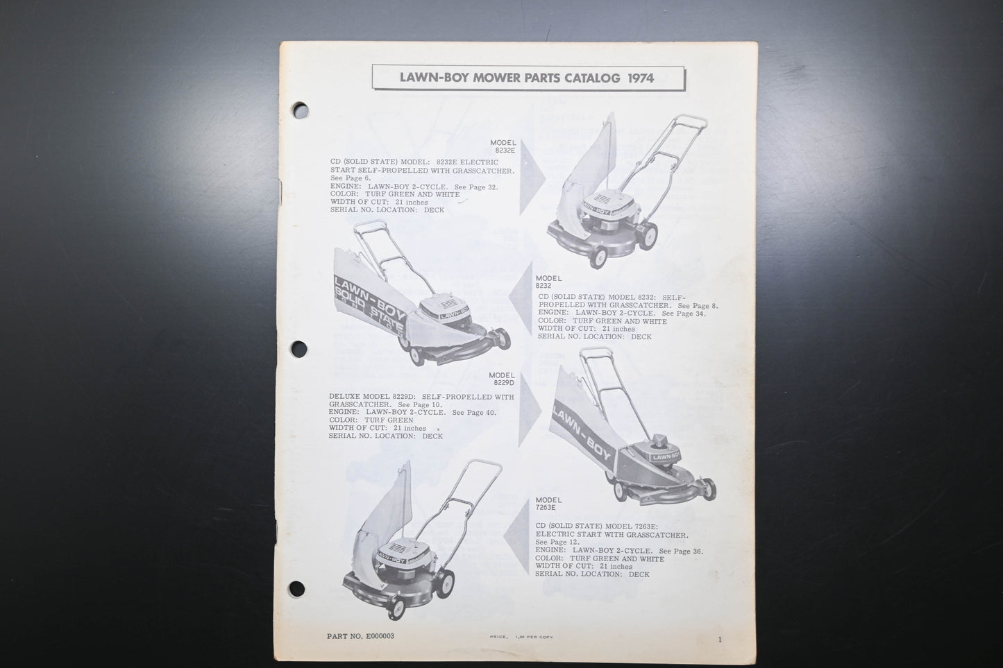 Lawn-Boy E000003 74 Mower Parts Catalog