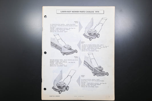 Lawn-Boy E000003 74 Mower Parts Catalog