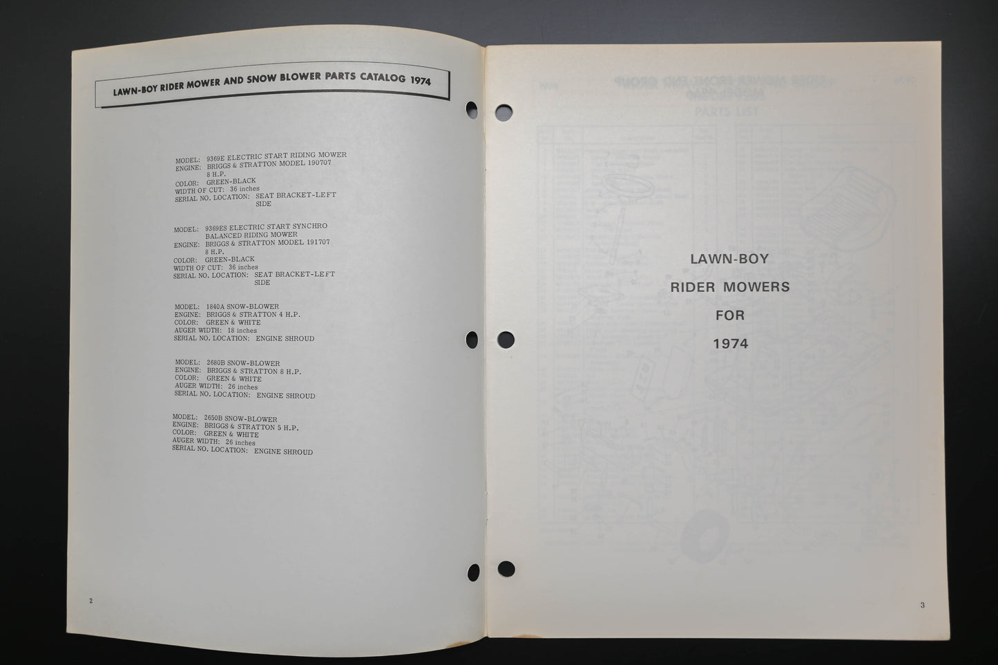 Lawn-Boy E008022 74 Rider Mower & Snow Blower Parts Catalog