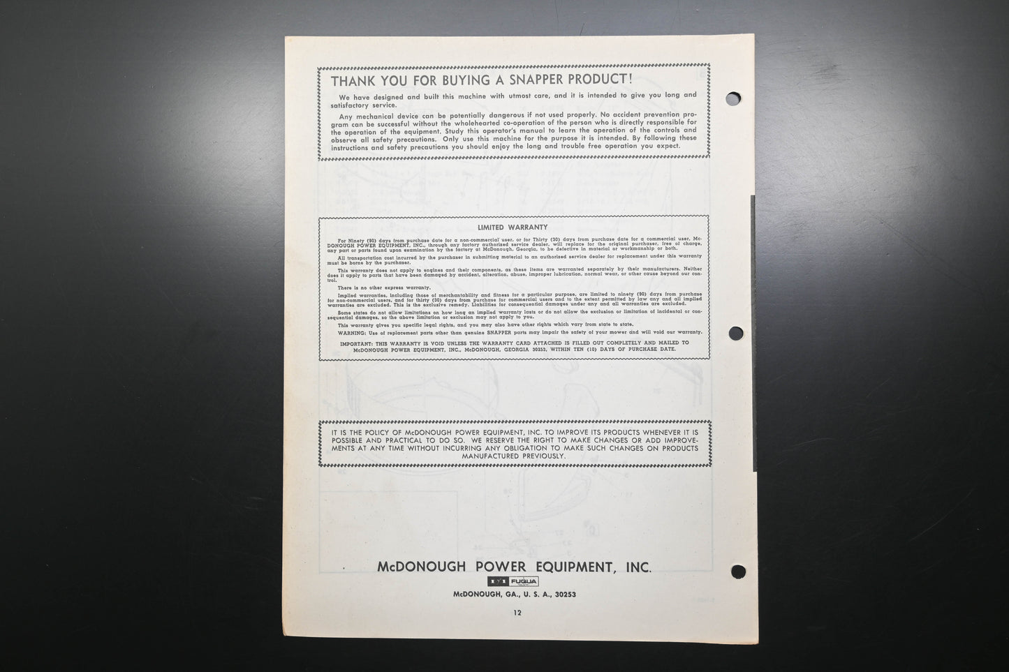 Snapper 1-2361 CV212P & CV212 Lawn Mower Operator's Manual