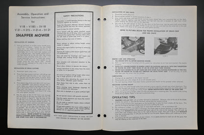 Snapper 1-1792 V-18 V-21 Series Lawn Mower Operator's Manual