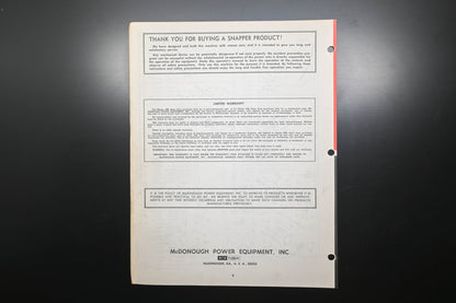 Snapper 1-2360 V212 Series Lawn Mower Operator's Manual