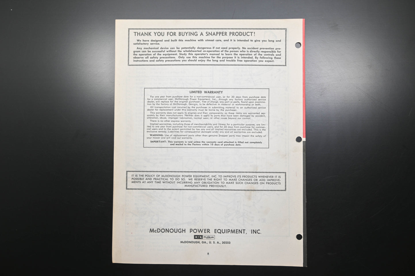 Snapper 1-2223 V211P Lawn Mower Operator's Manual