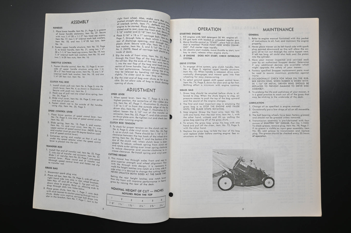 Snapper 1-2223 V211P Lawn Mower Operator's Manual