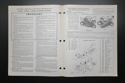 Snapper 1-2090 V210 Series Lawn Mower Operator's Manual
