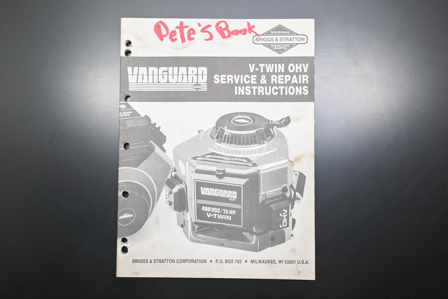 OEM Briggs & Stratton MS-9856-9/88 V-Twin Service & Repair Manual
