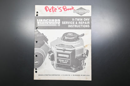 OEM Briggs & Stratton MS-9856-9/88 V-Twin Service & Repair Manual