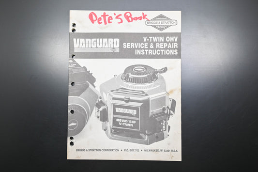 OEM Briggs & Stratton MS-9856-9/88 V-Twin Service & Repair Manual