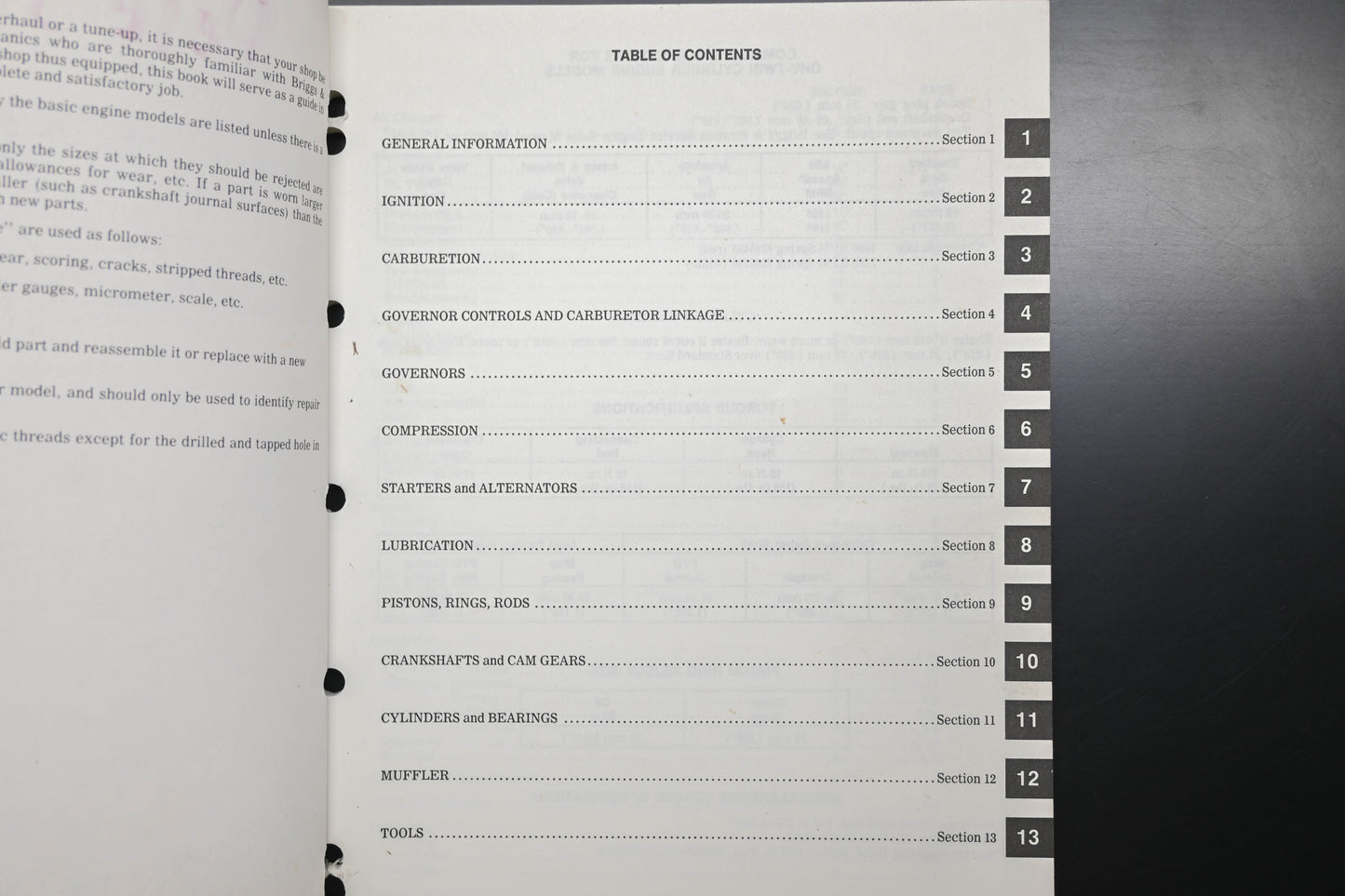 OEM Briggs & Stratton MS-9856-9/88 V-Twin Service & Repair Manual