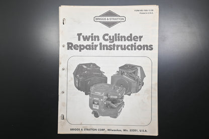 OEM Briggs & Stratton MS-7000-12/88 Twin Cylinder Repair Instructions
