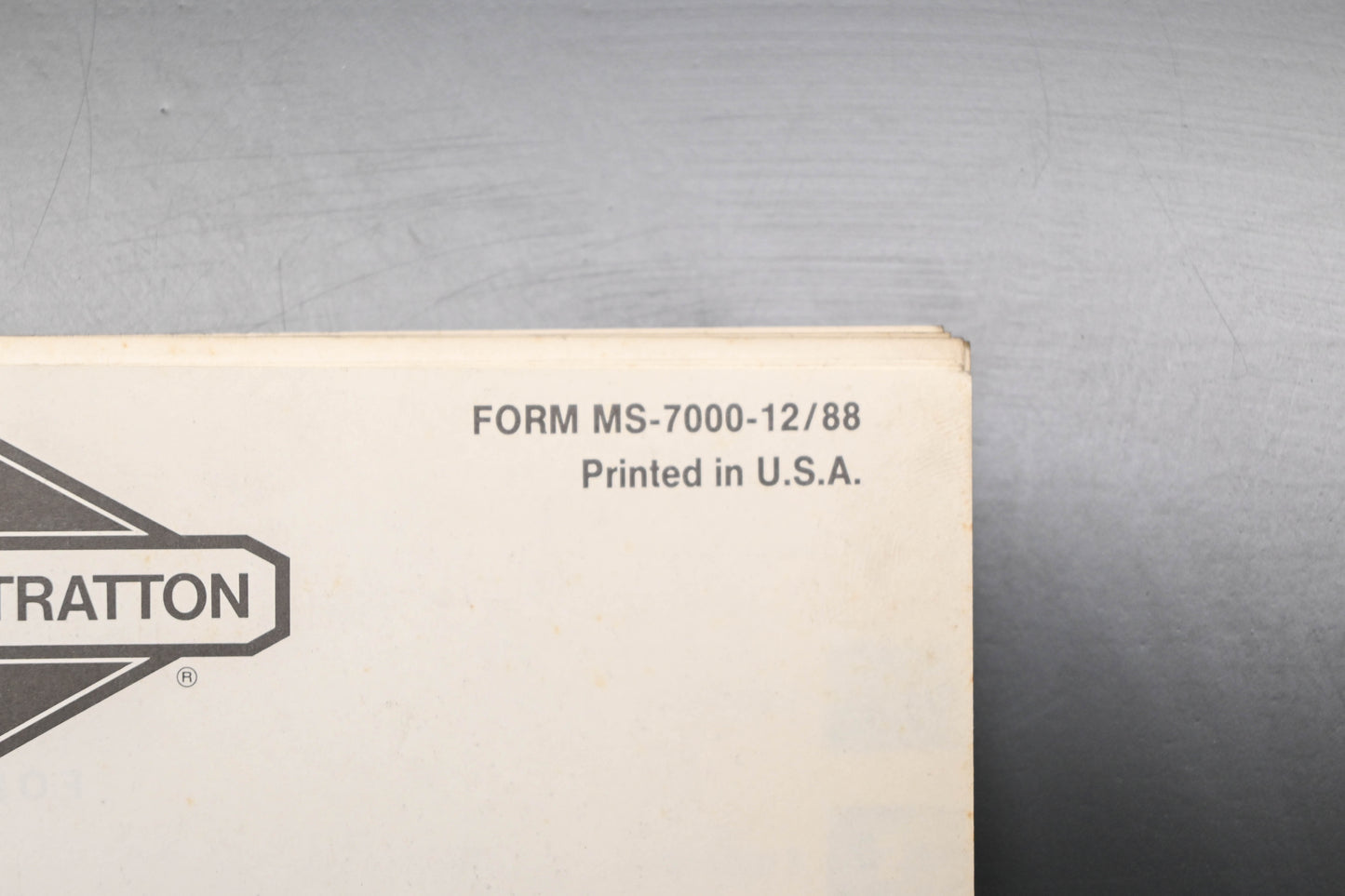 OEM Briggs & Stratton MS-7000-12/88 Twin Cylinder Repair Instructions