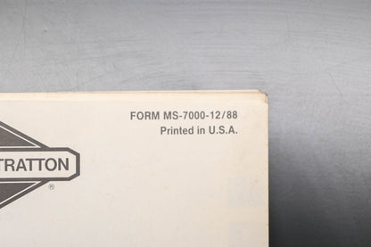 OEM Briggs & Stratton MS-7000-12/88 Twin Cylinder Repair Instructions