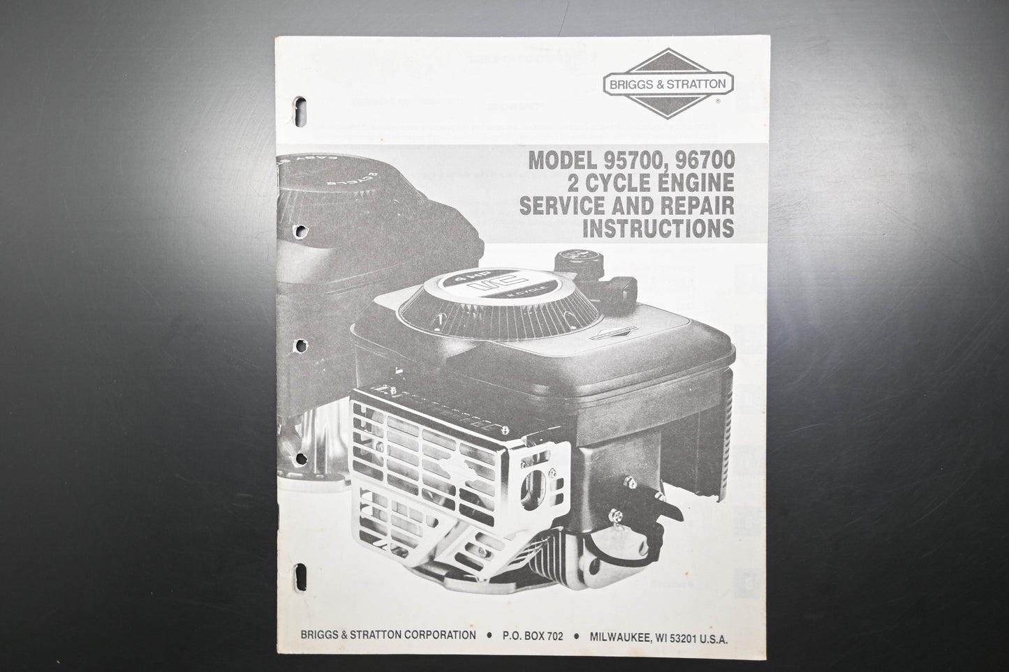 OEM Briggs & Stratton MS-9640-1/93 95700 96700 2 Cycle Engine Shop Manual