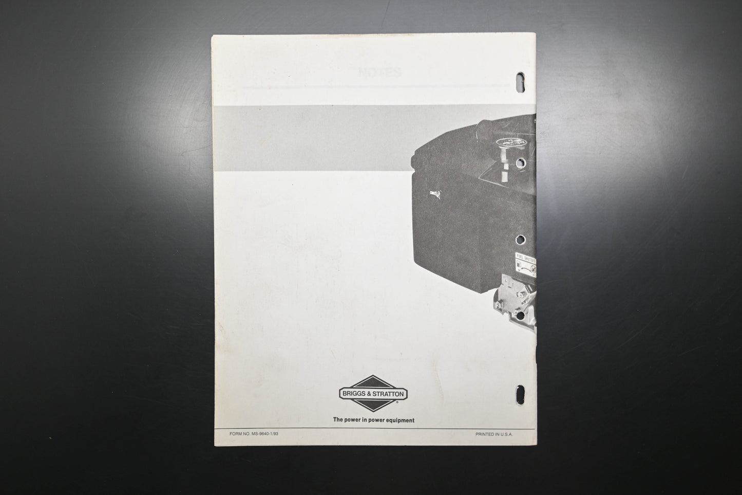 OEM Briggs & Stratton MS-9640-1/93 95700 96700 2 Cycle Engine Shop Manual
