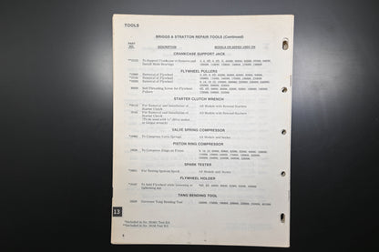 OEM Briggs & Stratton MS-4750-101 Repair Instructions IV
