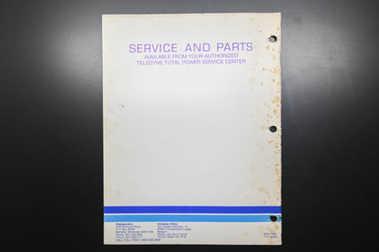 Teledyne Total Power TTP 30083, TTP-30083, TTP30083 Wisconsin Robin W1-185V W1-145V Parts Catalog