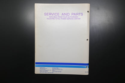 Teledyne Total Power TTP 30080, TTP-30080, TTP30080 Wisconsin Robin W1-145B Shop Manual