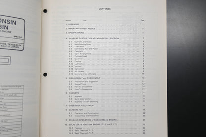 Teledyne Total Power TTP 30080, TTP-30080, TTP30080 Wisconsin Robin W1-145B Shop Manual