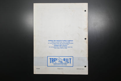 Troy Bilt CT640486 86 Pony Roto Tiller Parts Catalog