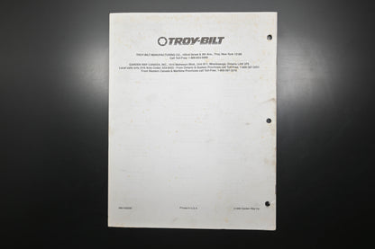 Troy Bilt MN1400590 Junior Pony Econo-Horse Roto Tiller Technical Manual