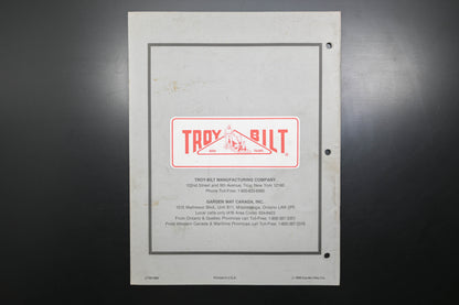 Troy Bilt CT951089 89 PTO Horse Roto Tiller Parts Catalog
