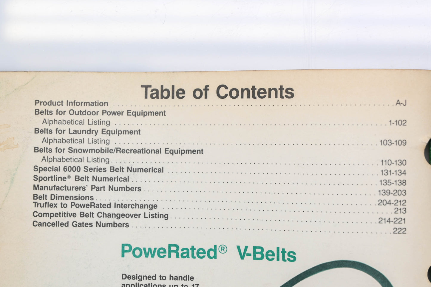 Gates 31-2060 89-90 PoweRated Truflex & Sportline Belt Applications Catalog